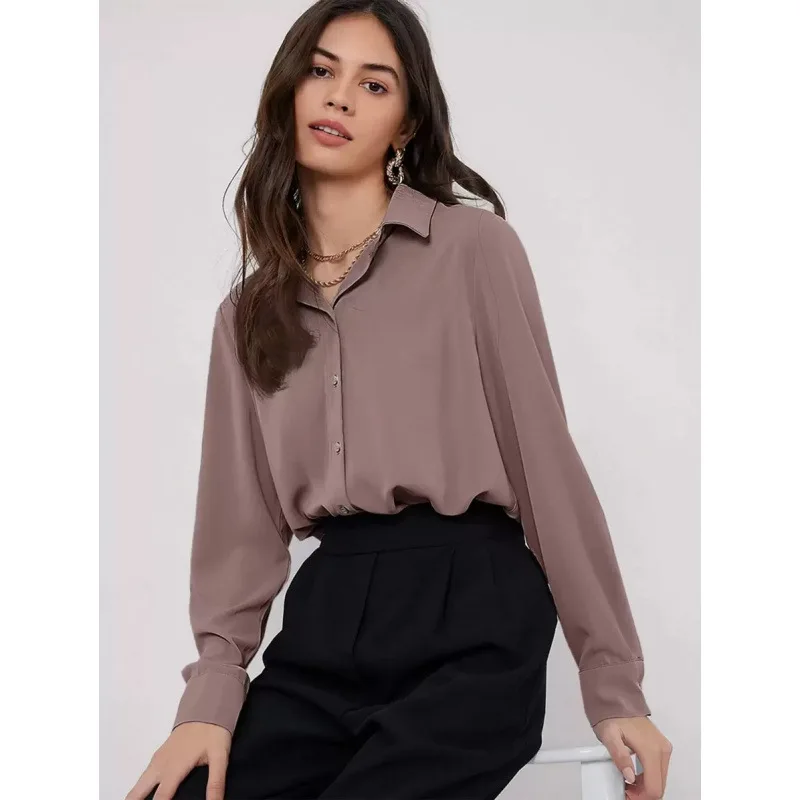 

French Satin Shirt B 12354 Women's Fashionable Shirt Other Style Other Material 100% Not Easy to Deform Spring 2026