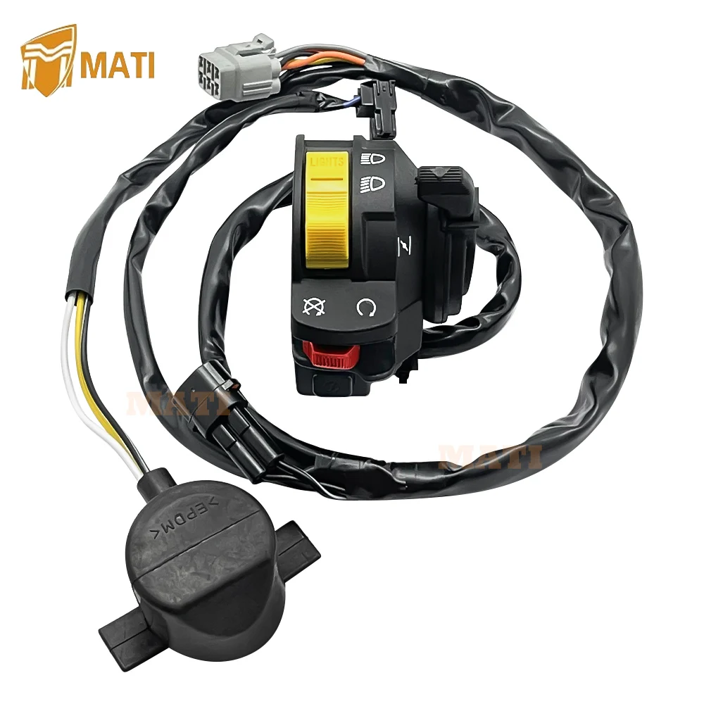 MATI-Interruptor do guiador esquerdo para Suzuki, Start e Stop Farol para Suzuki LTR450, QuadRacer 450, 2006-2009, 37400-45G00