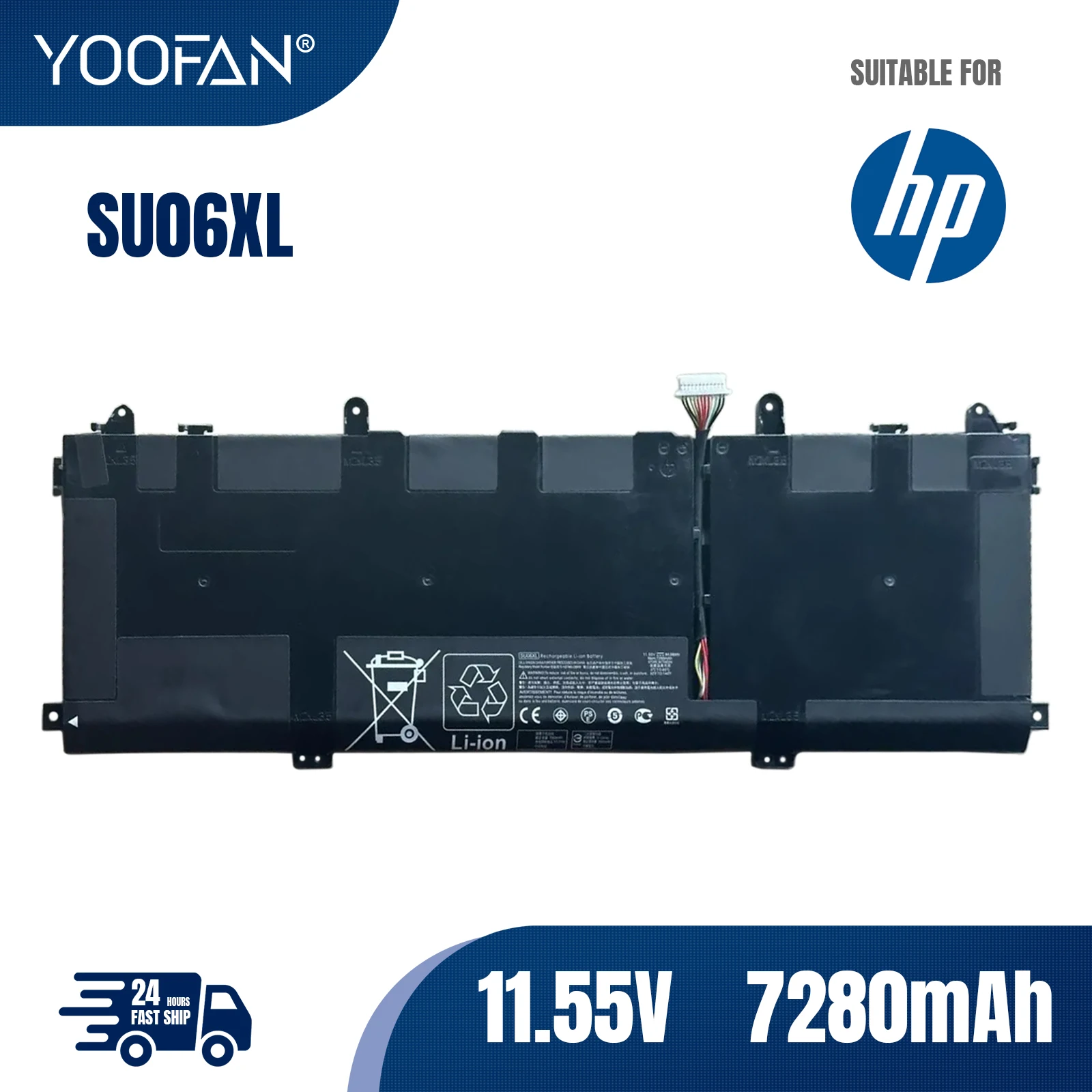 

YOOFAN SU06XL Аккумулятор для HP Spectre x360 15 DF0013DX DF0033DX DF0008CA DF1020CA HSTNN-DB8W 84.08 Втч/11,55 в