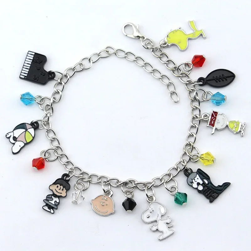 Snoopy Bracelet Cute Alloy Multi Combination Charm Pendant Chain Bracelets for Women Unisex Wrist Jewelry Trinket Birthday Gifts