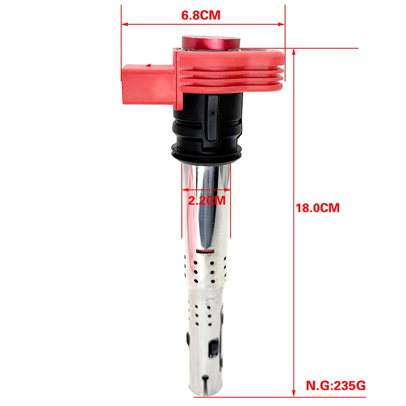 8PCS HIGH PERFORMANCE RED IGNITION COIL UF529 06E905115 FOR AUDI A6 A8L Q7 R8 S4 S5 S8 VW TOUAREG 4.2 V8