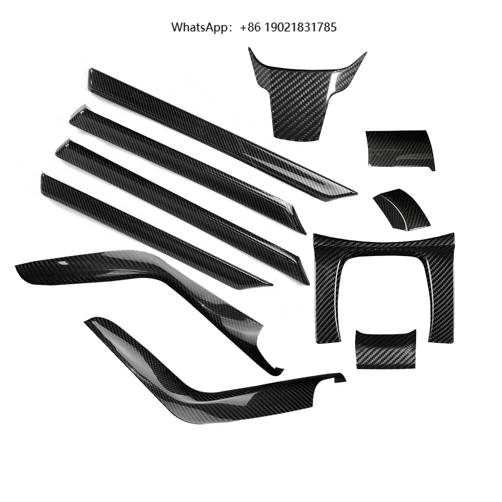 Real Carbon Fiber Center Console Dashboard Cover Car Accessories Interior Trim Kits for  10th Gen 2016 2017 2018