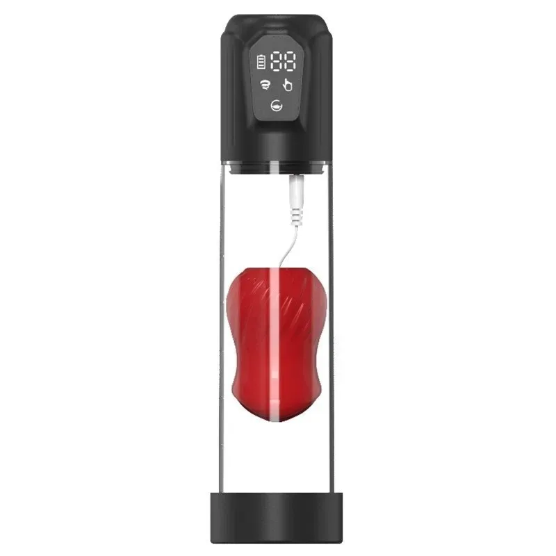 Electric Penis Pump Trainer Suction Vibrating Erection Enhancement Exercise Masturbator Cup Adult Sex Toy for Men 18+
