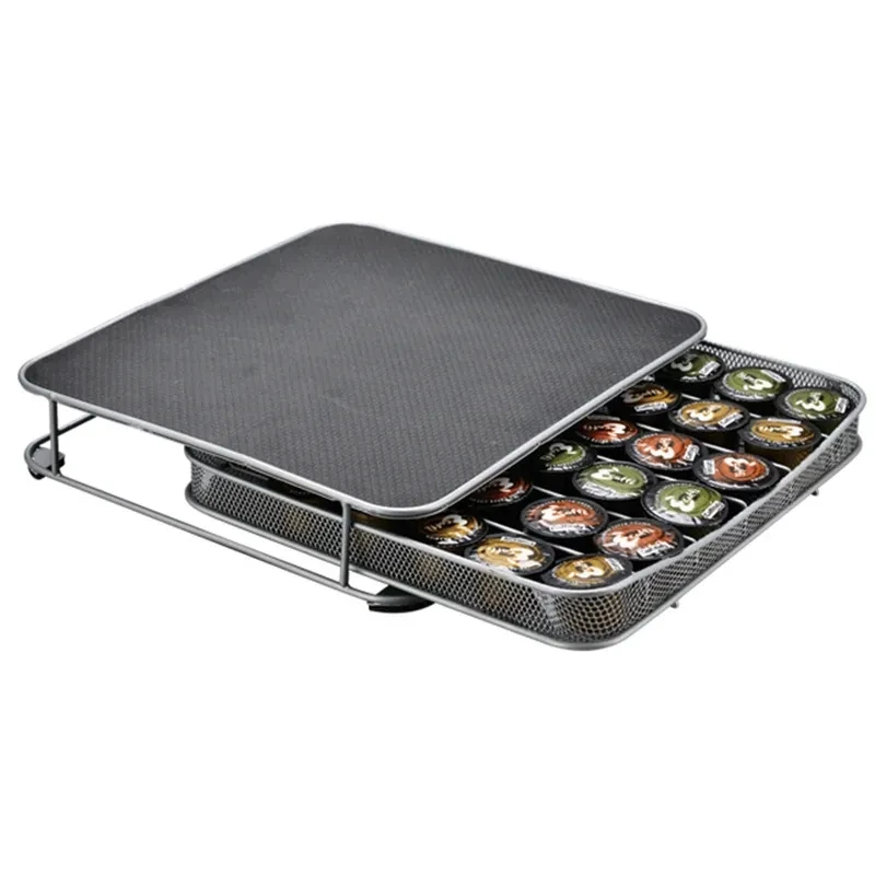 Coffee Pod Drawer Holds 36 Caffitaly Dolce Gusto Pod Machines Stainless Steel Frame Coffee Machines Capsules Storage Drawer