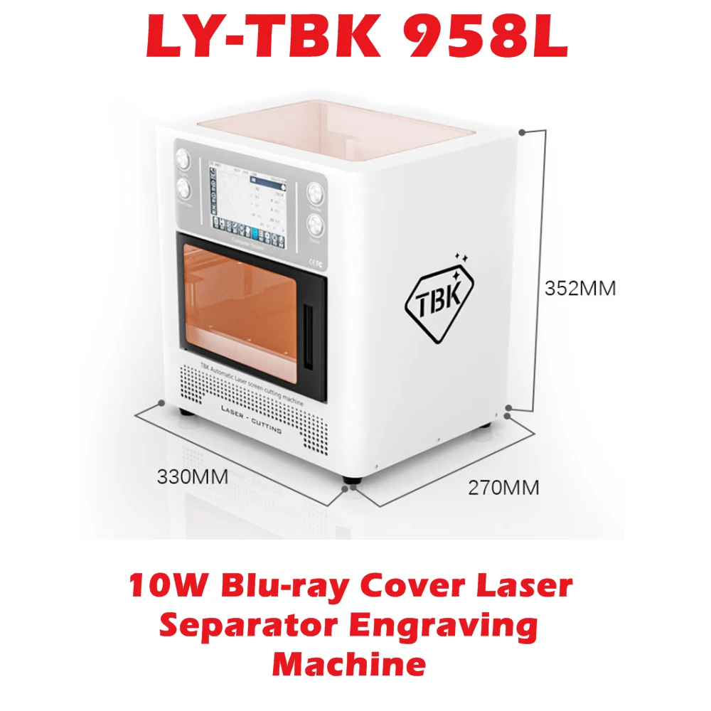 

LY-TBK 958L Laser Separator Glass Screen Removing Marking Engrave Engraving Machine 10W Blu-ray Mobile Phone Back Cover