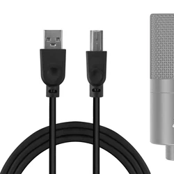 Geekria-Cable de micrófono USB a USB-B de 8 pies/250 CM, Compatible con FIFINE K670, K683A, T669, T732, K670B