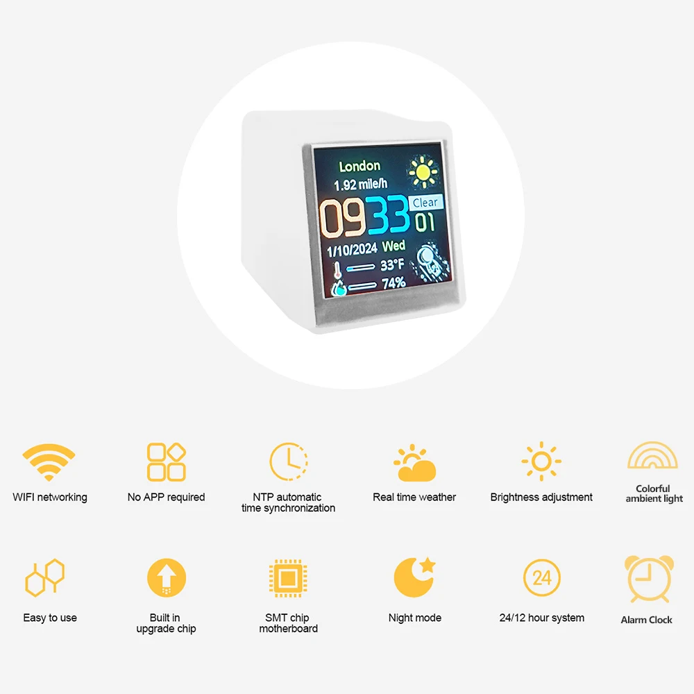 Smart Digital Home Indoor Temperature Humidity Meter LCD Electronic Digital Bitcoin Monitoring Sensor Gauge WIFI Weather Station