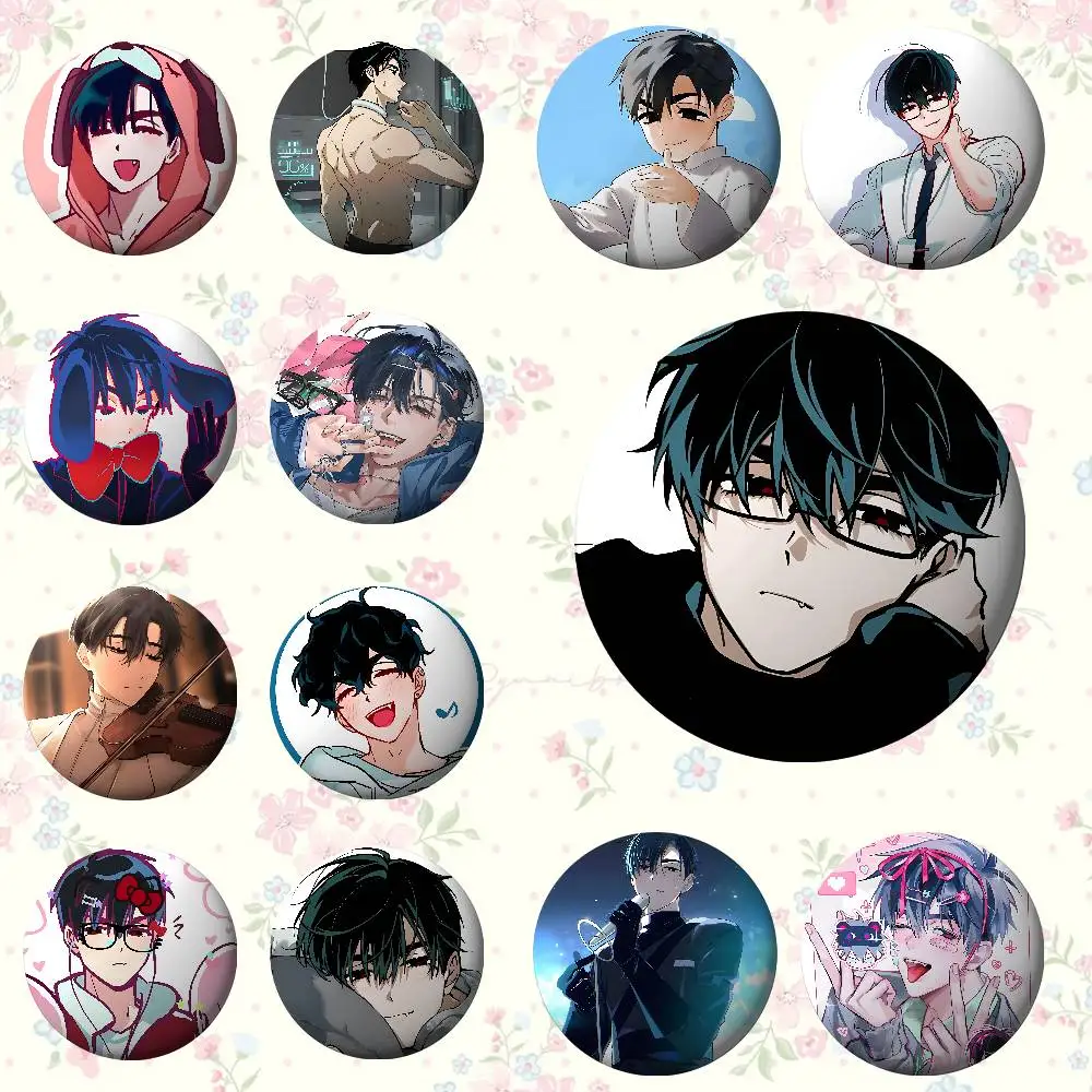 

Cartoon Alien Stage Ivan Anime Round Laser Badge Cartoon Brooch Clothes Backpack Accessories Lapel