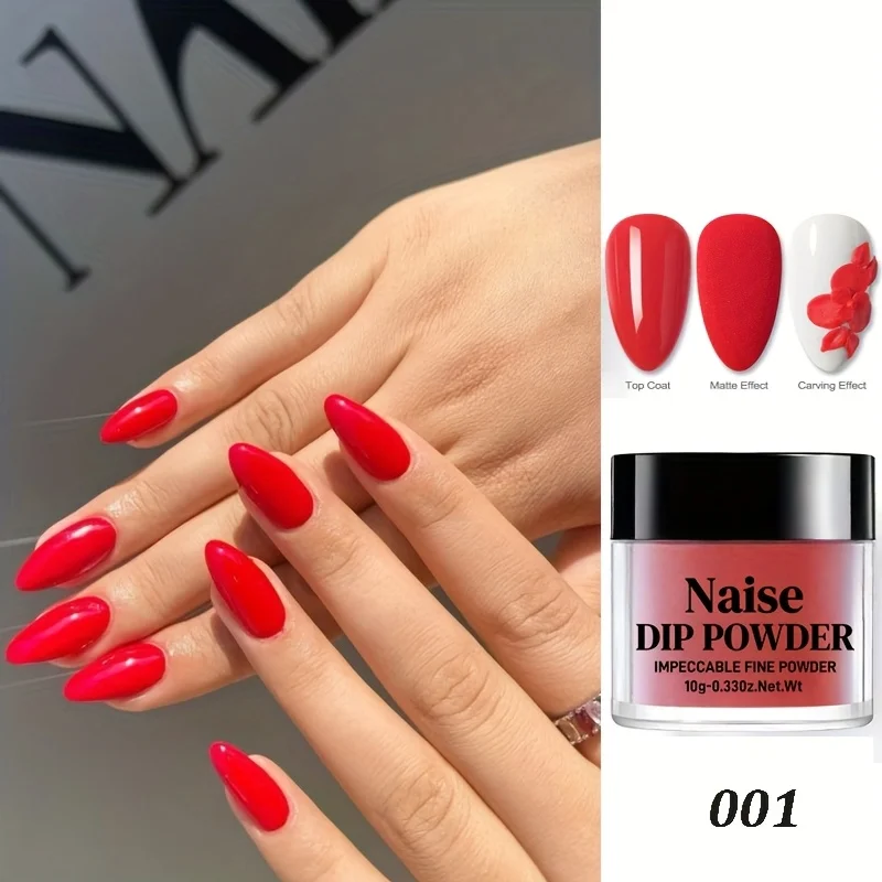 بودرة أظافر حمراء 10 جرام، لا تحتاج إلى معالجة، يمكن خلطها مع معطف فوقي ونحت ثلاثي الأبعاد، سحر فن الأظافر بنفسك،