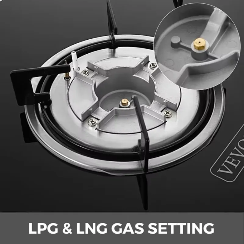 OEM ODM 4500W Four Burner Gas Stove CE Certified Tempered Glass Panel Embedded Built In Gas Cooktop for Kitchen
