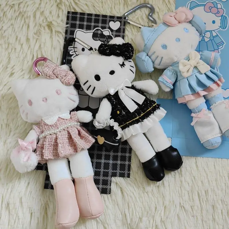 16cm Sanrios Hello Kitty Long Legs Plush Keychain Anime Toys Doll Pendant Key Chain Plushier Keyring Charm Accessories Gifts