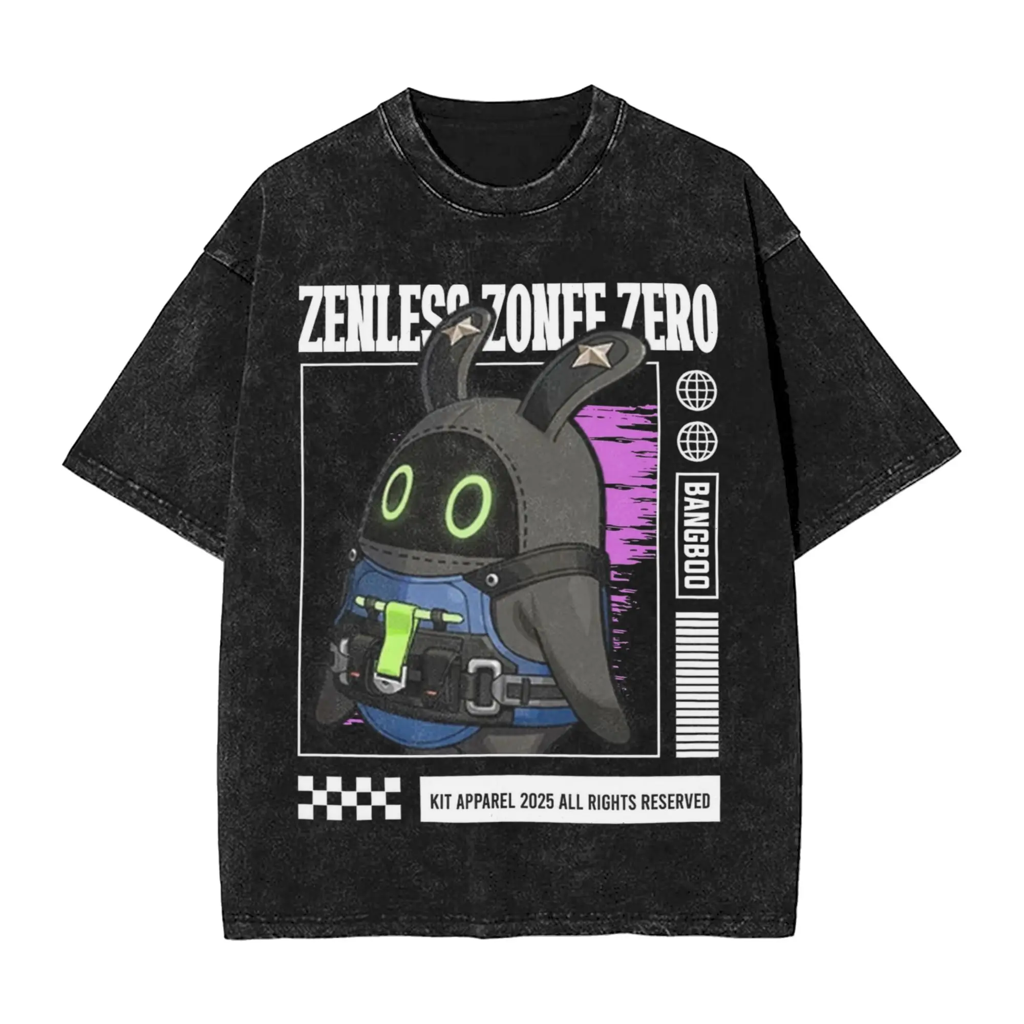 Bangboo Zenless Zone Zero Washed T Shirt Streetwear Hip Hop Novelty T-Shirt  Tee Shirt Men Women 100% Cotton Oversize Summer