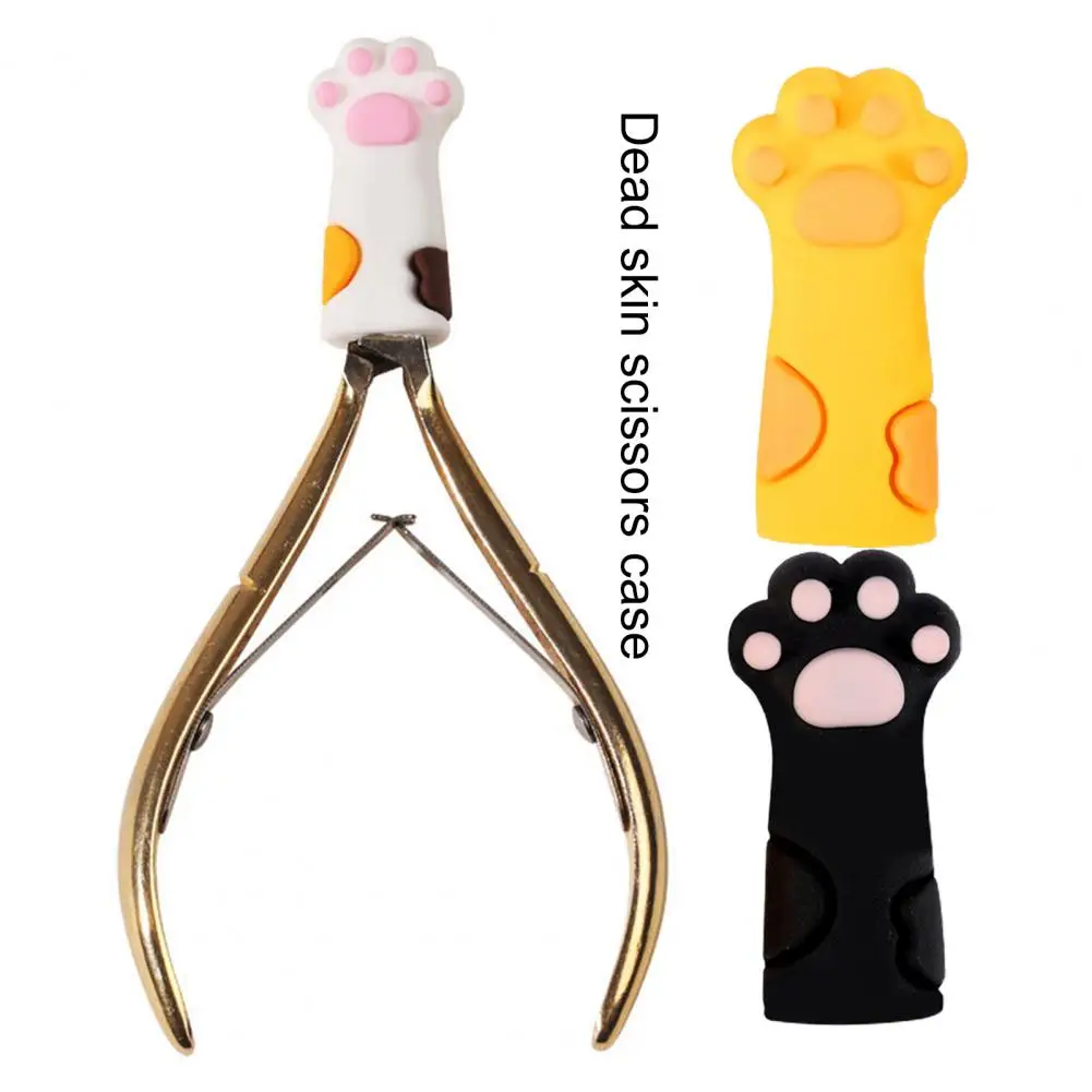 Cat Paw Protector Adorable Anti-drop Easy to Use Lovely Functional Avoid Hurting Hands Silicone Dead Skin Scissors Case