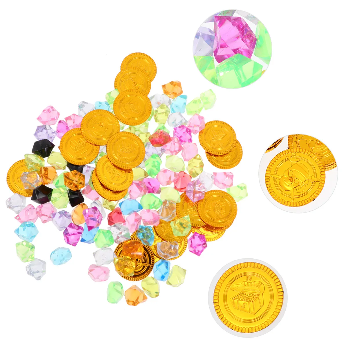 120 pezzi scatola del tesoro dei pirati accessori monete gemme gioielli playset bomboniera costume da pirata giocattolo regalo per bambini