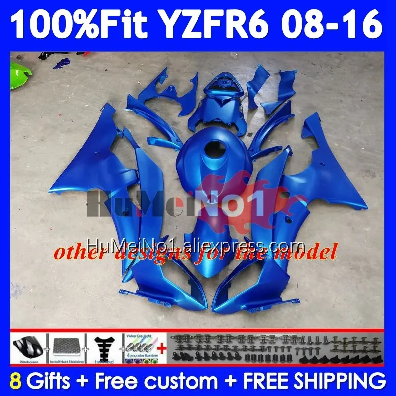 Bodys For YAMAHA YZF R6 600 R 6 YZF-600 YZF-R6 Glossy blue 359No.29 YZFR6 YZF600 08 09 10 11 12 2013 2014 2015 2016 Fairing Kit