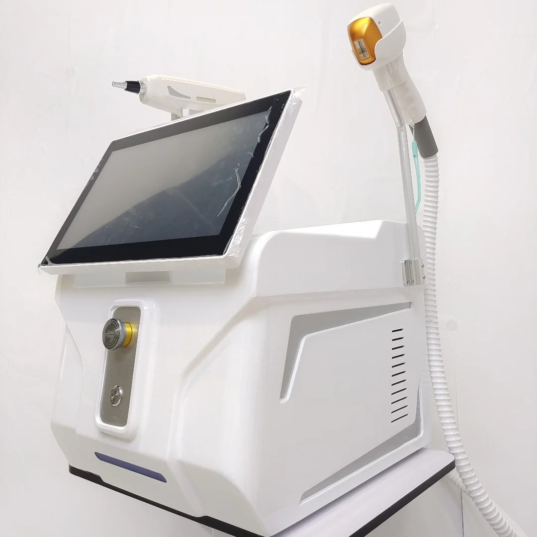 FAC 2in1 ديود إزالة الشعر بالليزر بيكو ثانية آلة إزالة الوشم المحمولة عالية الطاقة الثلاثي الفرقة الجليد الباردة حل دائم