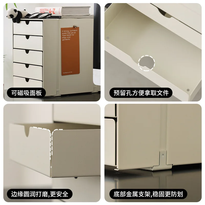 Modern Simple Multi-layer Cabinet Metal White Drawer Multi-layer File Cabinet Desktop Office Storage Locker