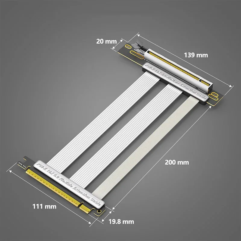 

NEW PCIE X16 to X16 5.0 Extension Cable Riser Cable 90 Degree GPU Extension for RTX 5090/4090 RX 7900 XTX Mining Rig WRX80/TRX40