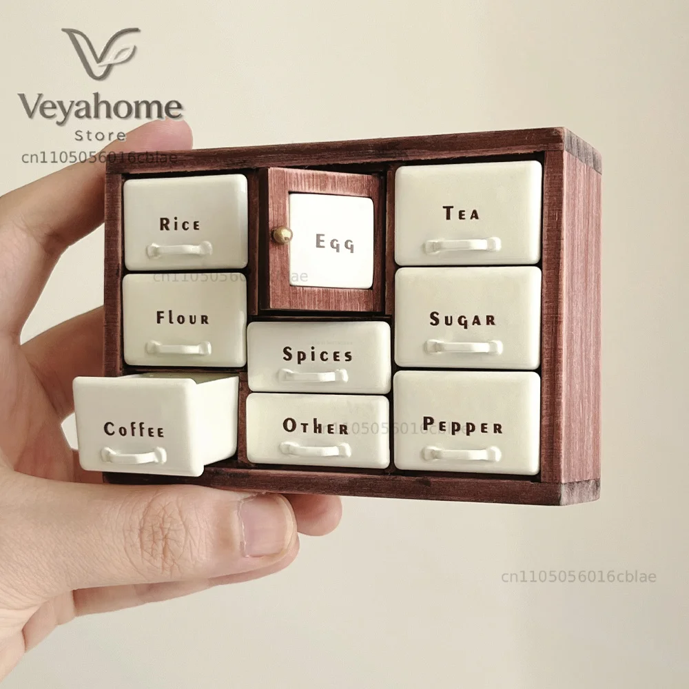 AizulhomeyMiniature Furniture Spice Cabinet for 1/6 Dollhouse Blythe Accessories Dollhouse Storage