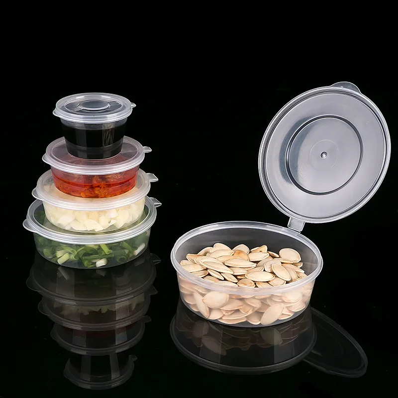 10PCS Disposable Sauce Seal Boxes Mini Seal Boxes Transparent Sealed Boxes with Lids Sauce Spices Storage Container Kitchen Tool