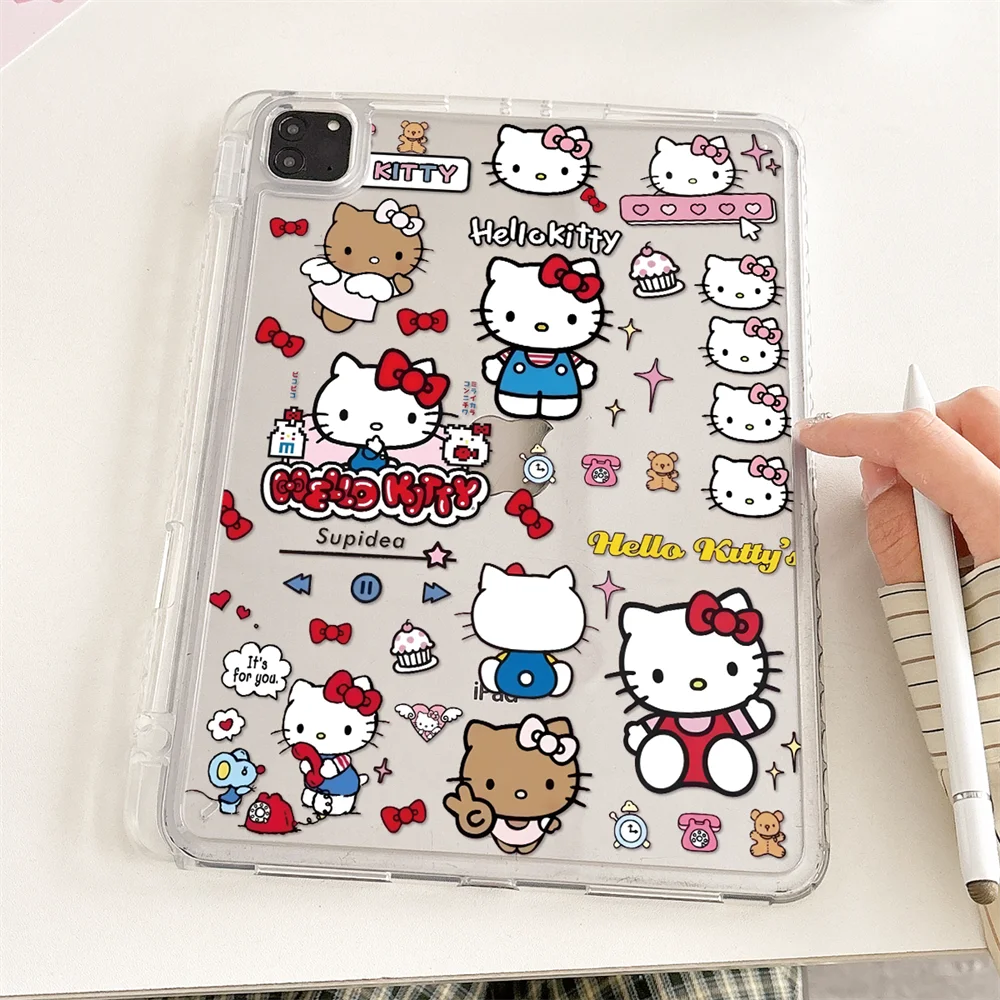 

Hello Kitty Cover For iPad Air 4/5/6/7 Acrylic Hard Case 5th 6th 7th 8th 9th 10th 11th 2024 2025 10.2/10.5 9.7 Mini6/7 Pro11inch