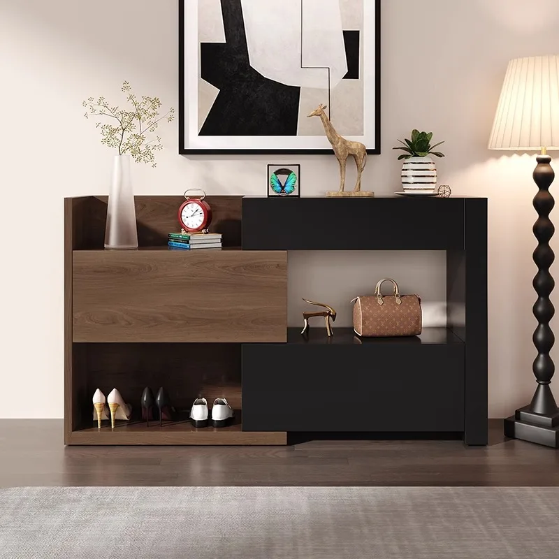 

Medieval style shoe cabinet household entrance entrance entrance storage locker simple modern tipping bucket multi-layer locker