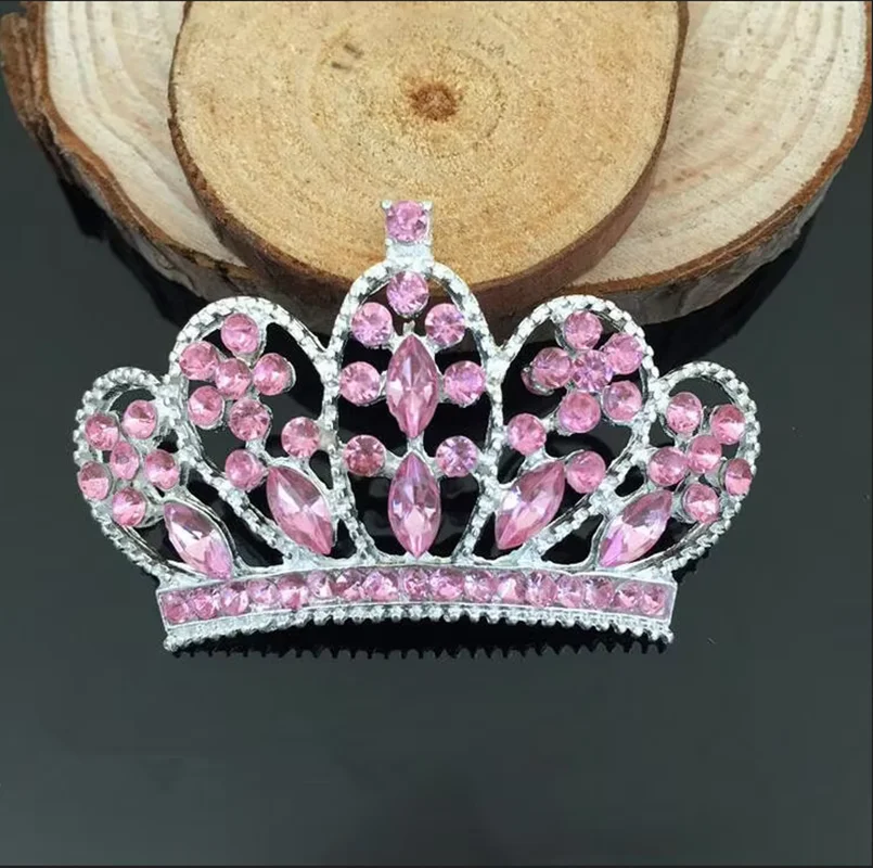 5Pcs 55x30MM 6 Colors Rhinestone Flat Back Crystal Tiara Crowns Embellishment Bridal Wedding Decorations