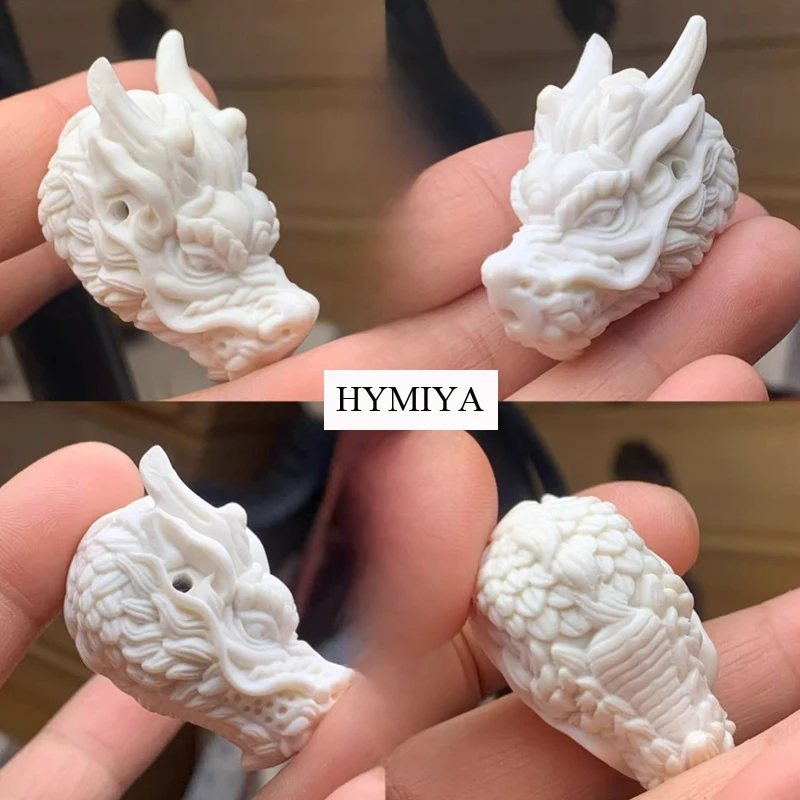 Handcrafted Tibetan Buckhorn Power Dragon Guru Beads Buddhist Three-way Bead DIY Jewelry Findings