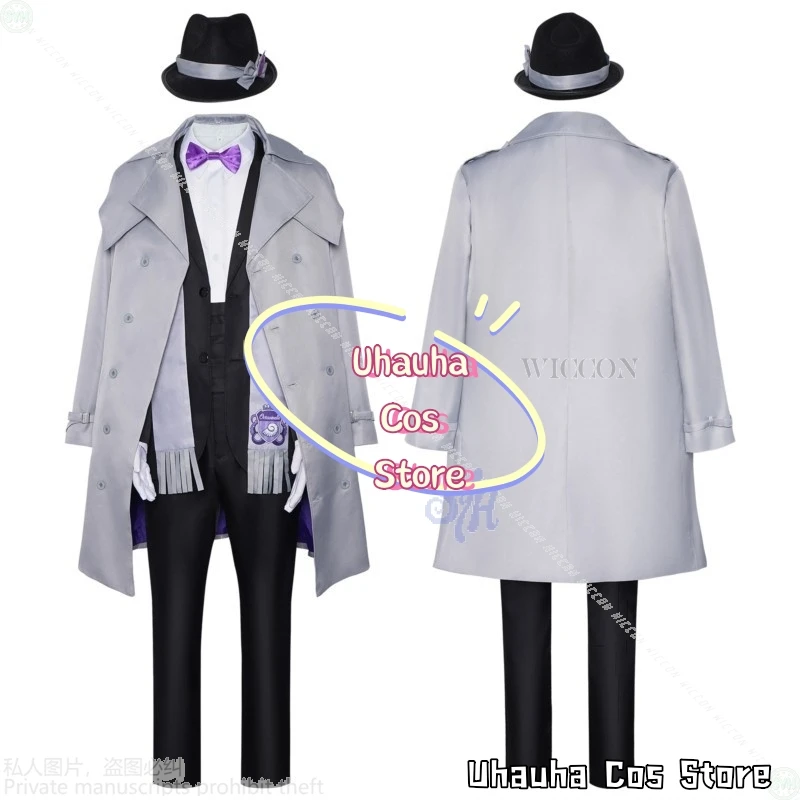 {Uhauha Cos}Azul Ashengrotto Cosplay Game Octavinelle Anime Costume British Style Coat Scarf Hat Elegant Uniform Halloween