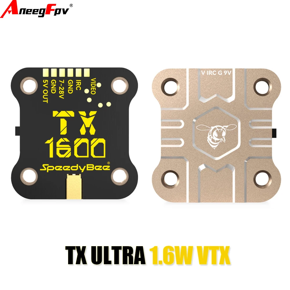 SpeedyBee TX ULTRA 5.8GHz 1600mW 1.6W 48CH VTX Video Transmitter for RC FPV Racing Drone Switchable CNC Shell PIT/25-1.6W