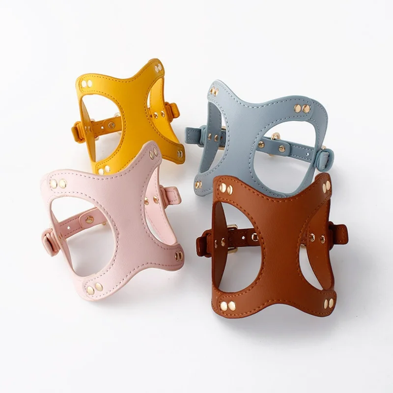 No Pull pet Harness for Small Dogs soft and lightweight PU leather cat vest harness leash poop bag set multifunctional dog rope
