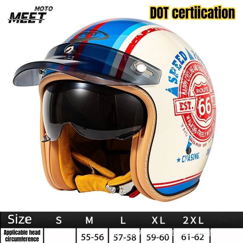 

Мотошлем открытого типа с сертификацией DOT для мужчин и женщин, из материала ABS, мотоэкипировка