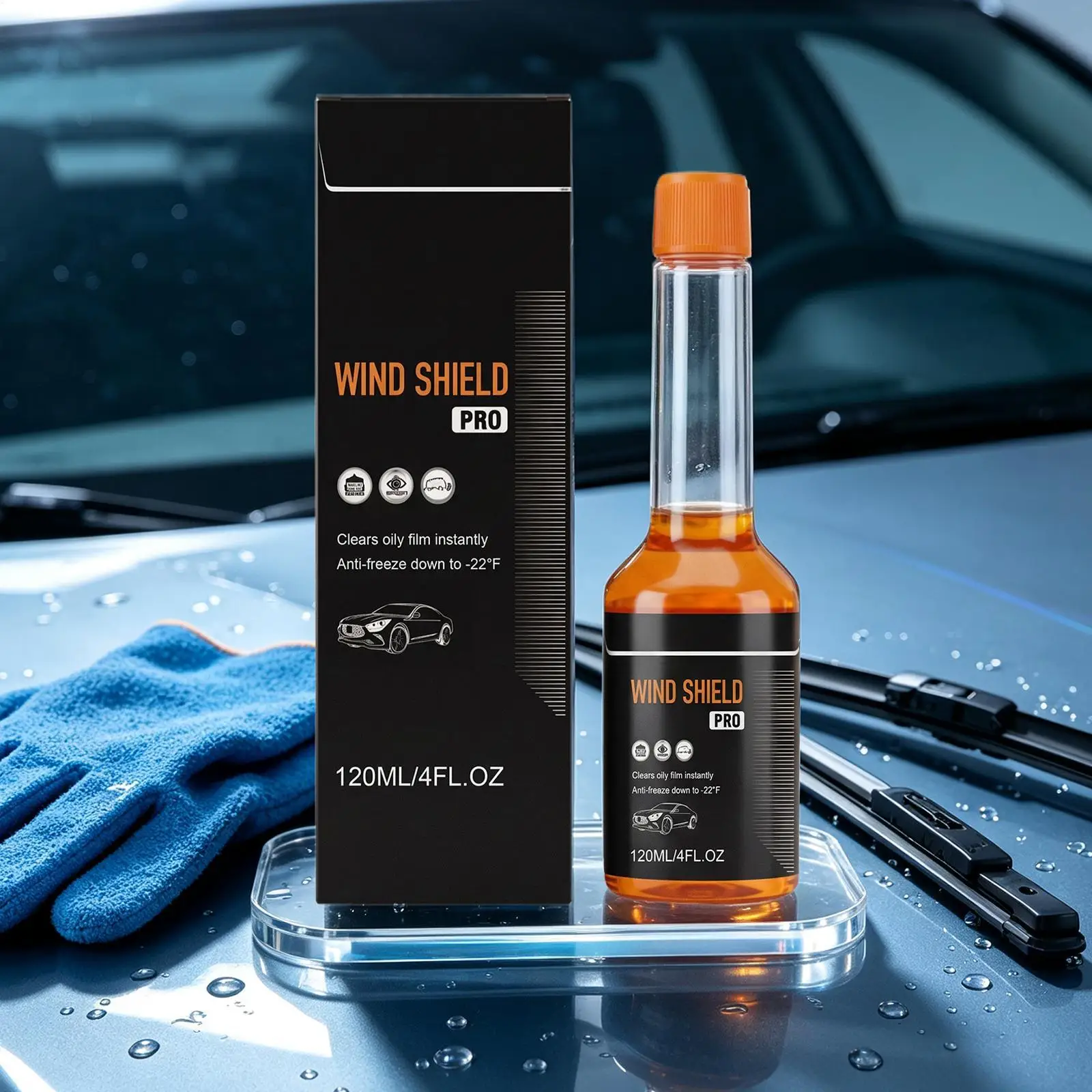 Car Windshield Glass Oil Film Remover Anti-Freeze 120ml Free Clear Vision Deicer for Window Degreaser Auto Dirt Removal Tools