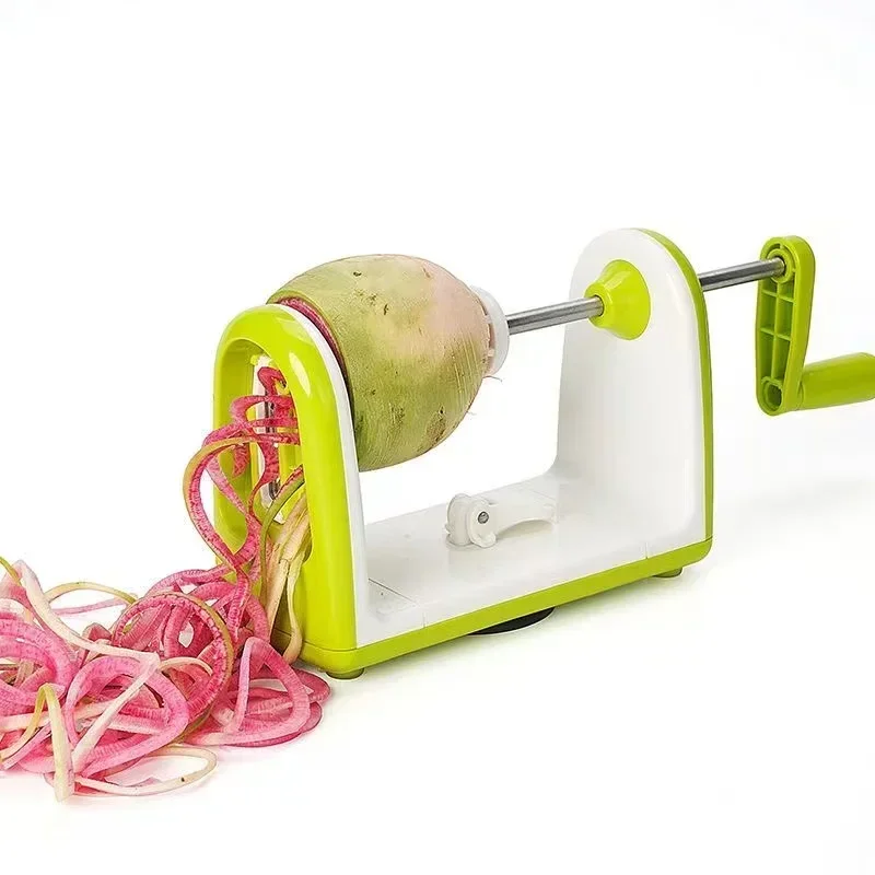 Spiral Vegetable Fruit Slicer Cutter with Stainless Steel Blades Potato Carrot Vegetable Spiral Slicer Grater Chopper