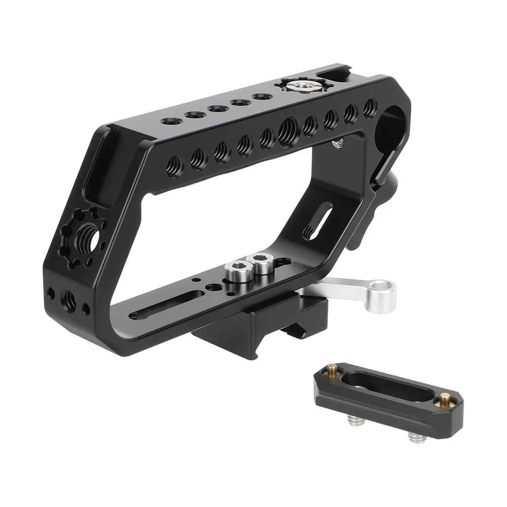 NATO Rail Clamp Top Handle for Camera Cage Aluminum D-Ring Multi-Hole Cheese Handle with Standard NATO Quick Release Slide Bar