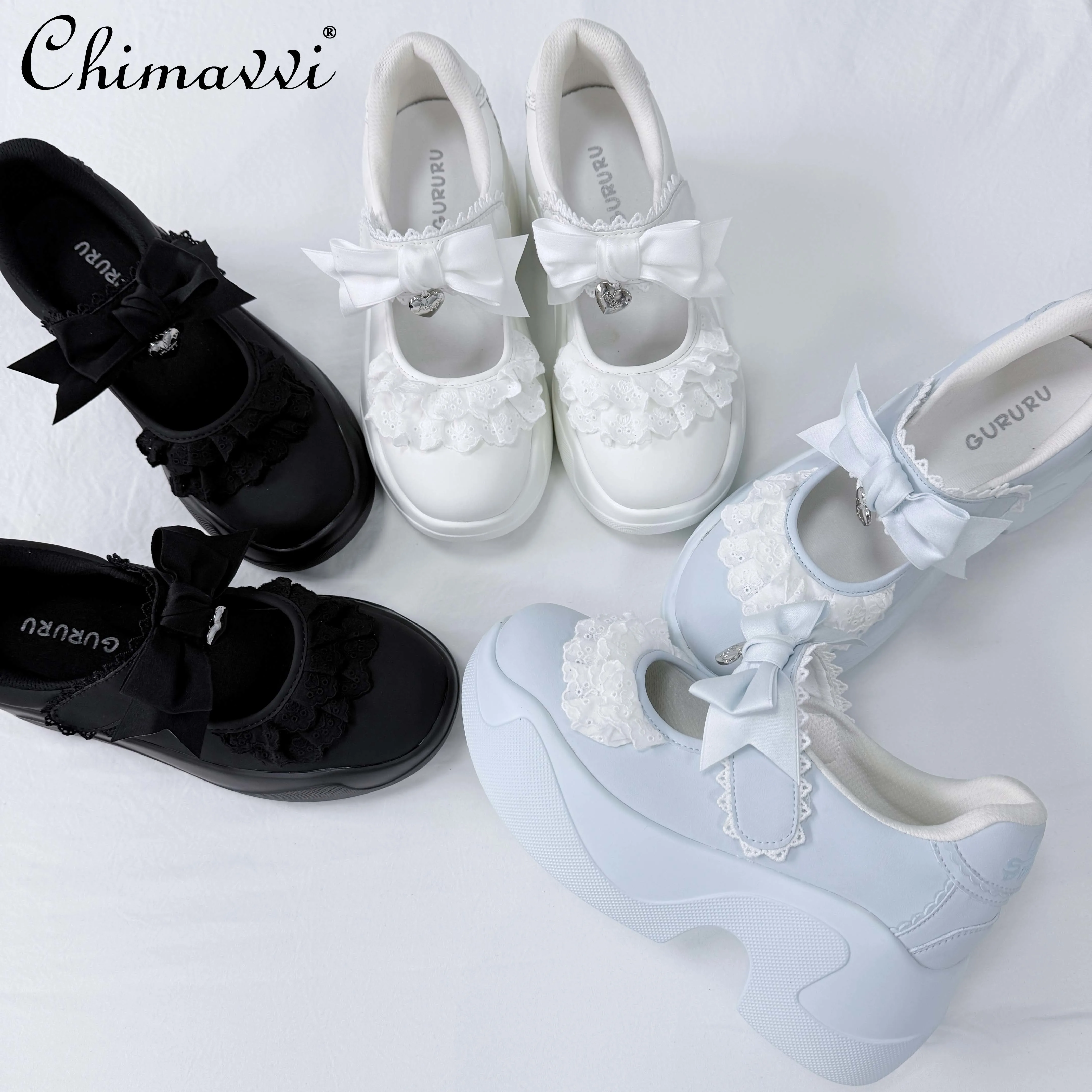 Original Shallow Casual Shoes 2025 Spring and Summer New Sweet Girl Lace Bow Versatile Temperament Sneakers Womens Shoes