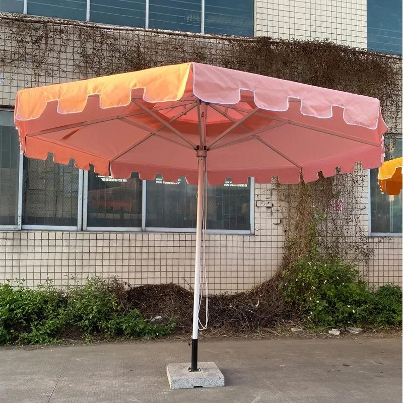 for Outdoor Beach Umbrella Garden All-Aluminum Mid-Column Parasol for Milk Tea Shop Cafe