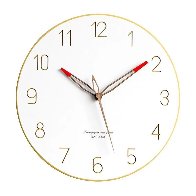 Minimalist Wall Clock Creative Walnut Wood Pointer Art Clocks Living Room Wall Decoration Fashion Elegant Clock Home Ornaments