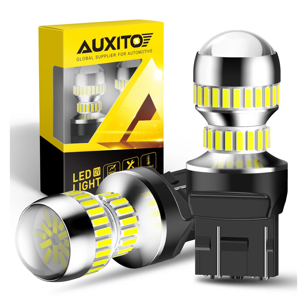 AUXITO 2Pcs T20 LED White Canbus NO Error 7443 W21/W LED Bulb Parking Positon Daytime Running Reverse Light Auto Lamp 12V