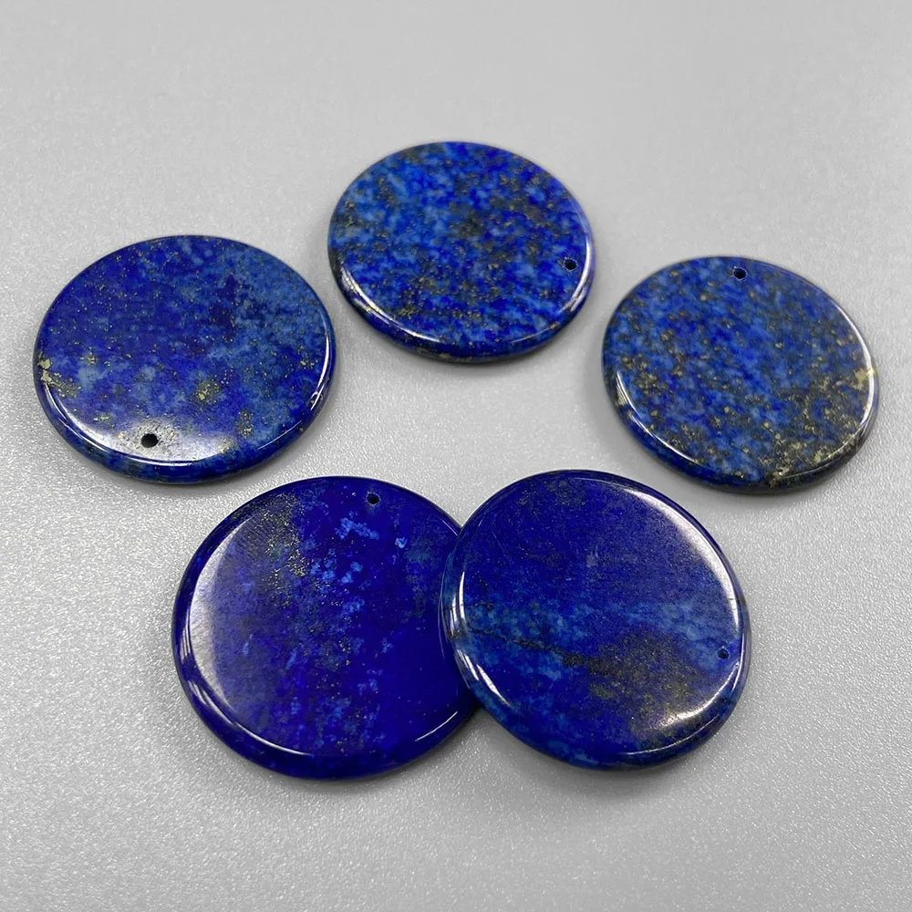 Natural Lapis lazuli Stone Pendant 30MM Blue Round Exquisite Gem Charms for Jewelry Making DIY Bracelet Necklace Earring Diy