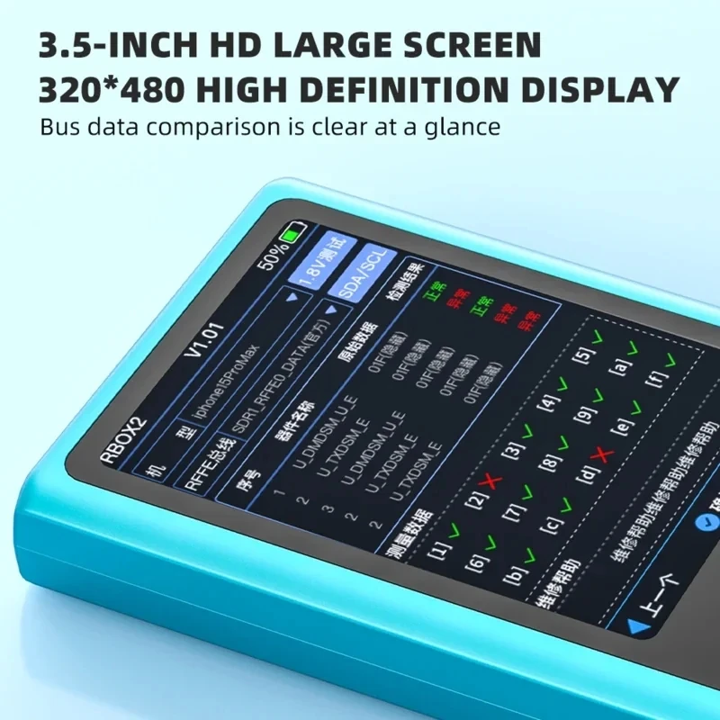 JCID RBOX 2 RFFE حافلة محلل إشارة كاشف الأخطاء رقاقة رمز محدد مع اللوحة الأم أداة الرسم لإصلاح الهاتف