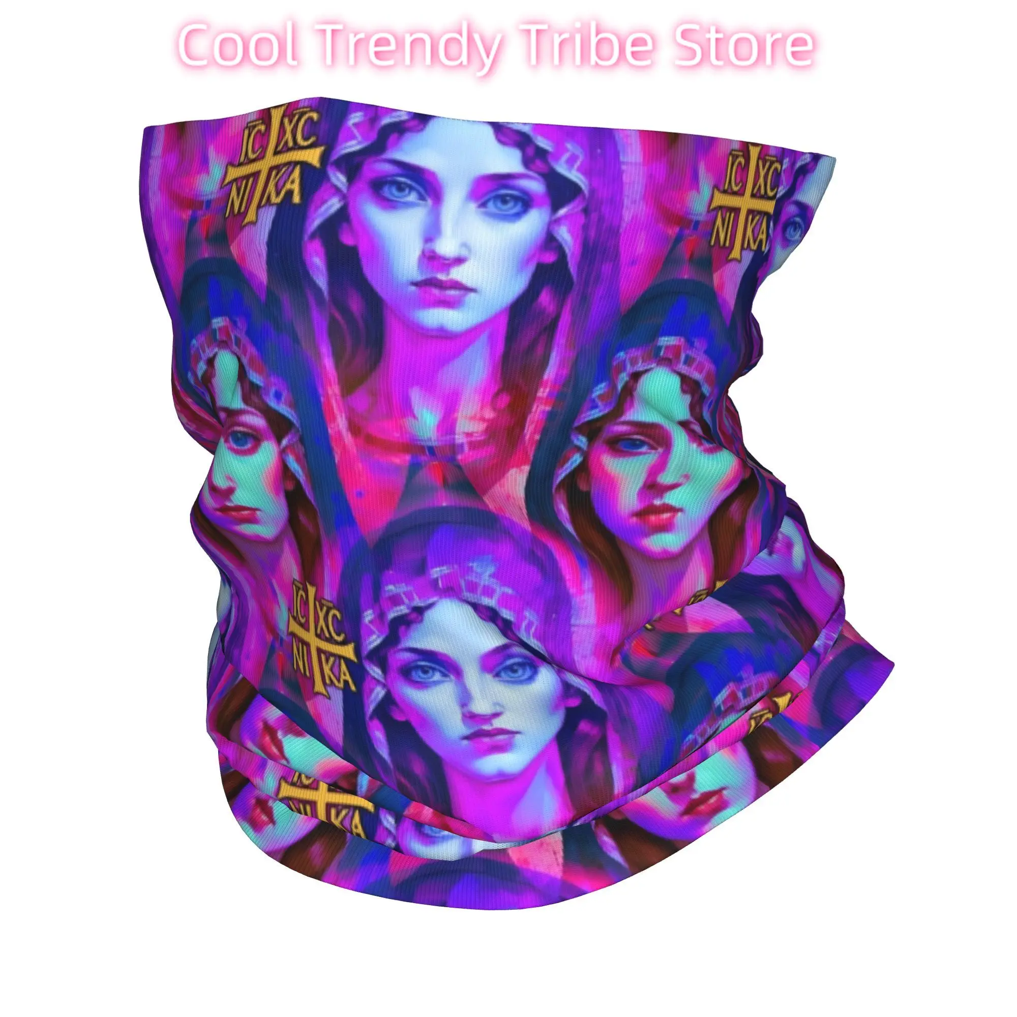 IC XC NI KA Divine mère grâce et compassion Bandana cou plus chaud enveloppement visage écharpe pour Ski croix Christogramme guêtre bandeau