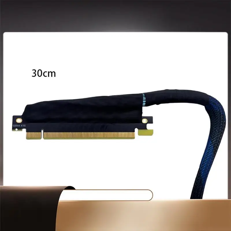 

PCIE 4.0 X16 GPU Серверный удлинительный кабель для видеокарты Комплект тканых сетчатых кабелей Удлинительный кабель GEN4, 30 см, простой в использовании-N3