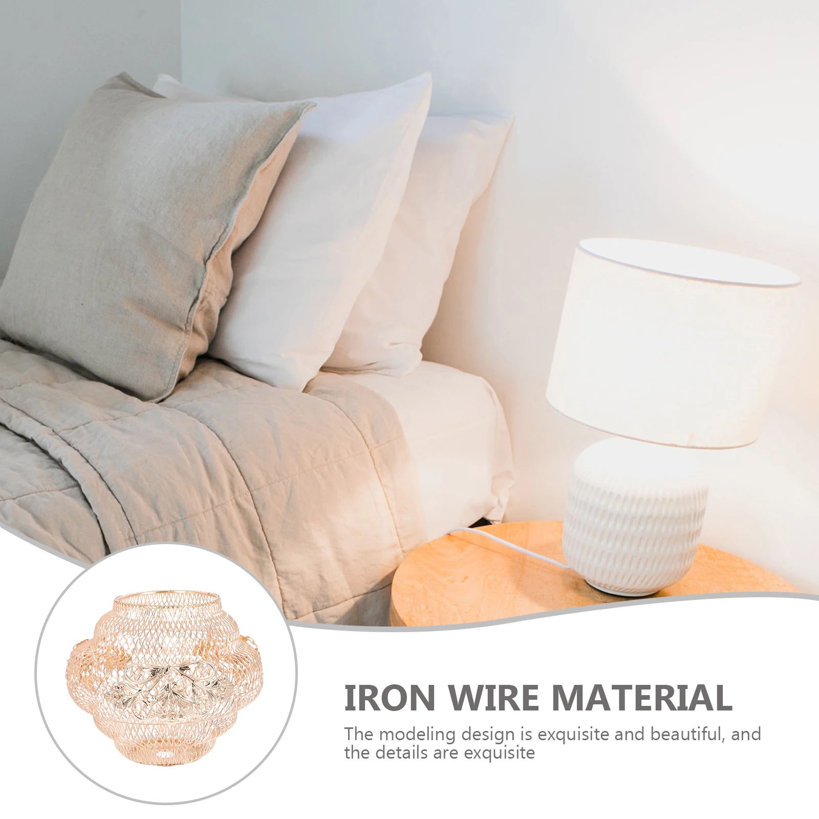 

Metal Lampshade Hanging Cover Lantern Decorate Iron Craft Wrought Decorative Pendant Wire Banquet Retro