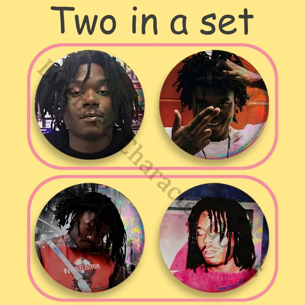 Rapper L-Lucki Badges 25 32 44 58 75 mm Round Pin Itabag Decoration Collect Gifts Brooch 2-Piece Set