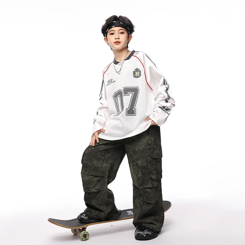 Girls Hip Hop Clothing Sweatshirt Joggers Pants Boys Cool Streetwear Clothes Set Kids Children Jazz Street Dance K-pop Costumes
