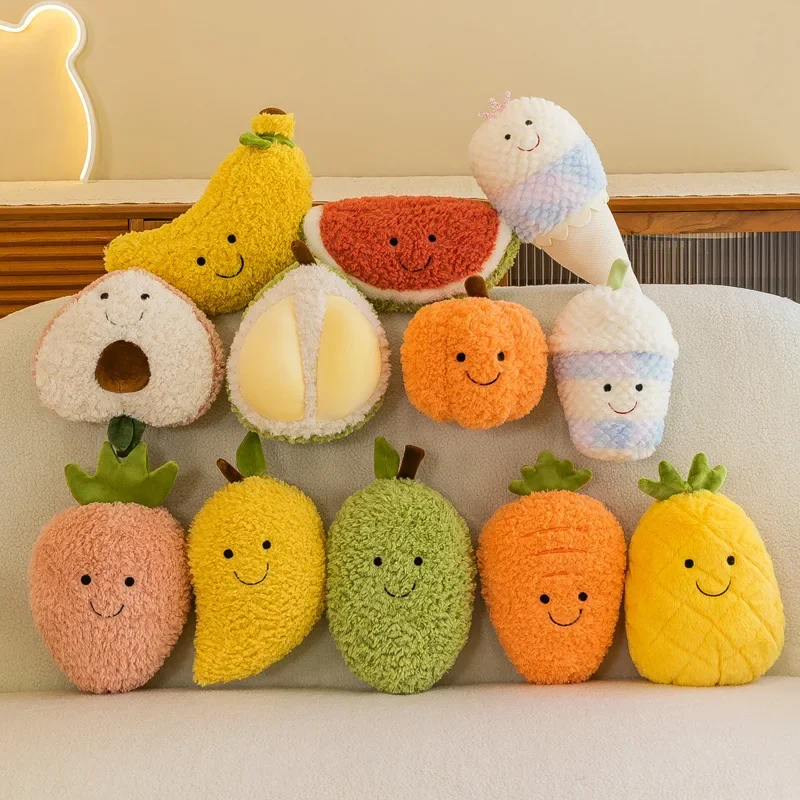 Fruit plush toy strawberry watermelon carrot avocado doll wedding toss rag doll catch Machine wholesale