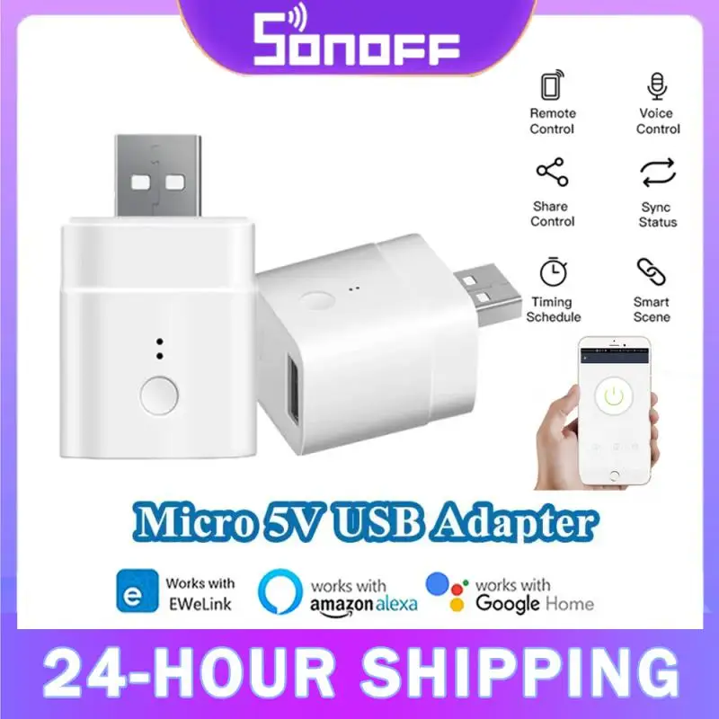 

SONOFF Micro 5V USB Adapter Wifi Socket Smart Timing Charge Plug EWelink App Control Work With Alexa Google Alice Home Assistant