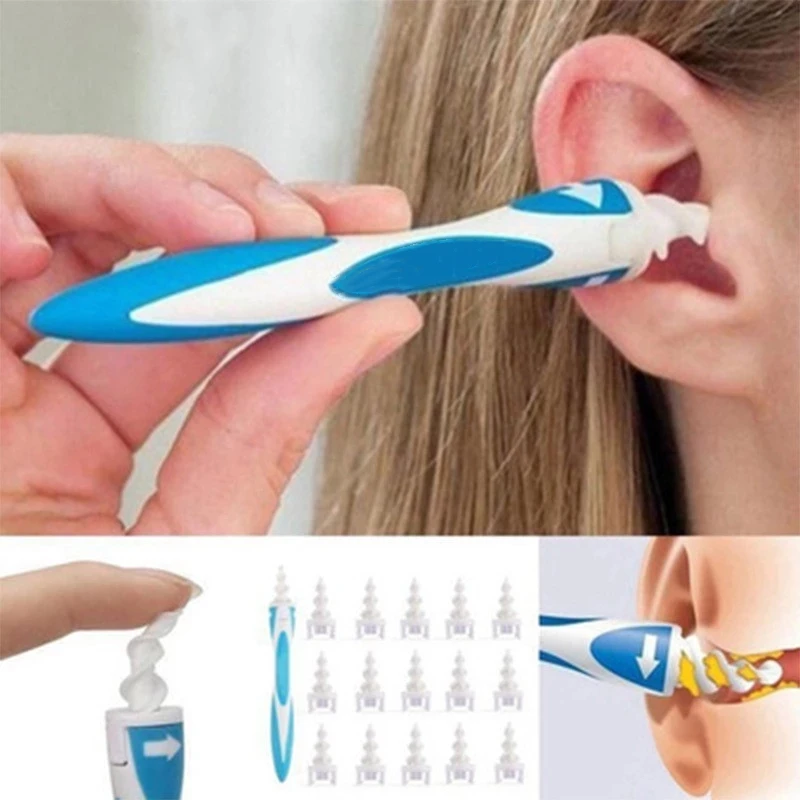 16Pcs Portable Silicone Ear Cleaning Set Soft Spiral Ear Scoop Ear Wax Removal Personal Hygiene Care Gadget