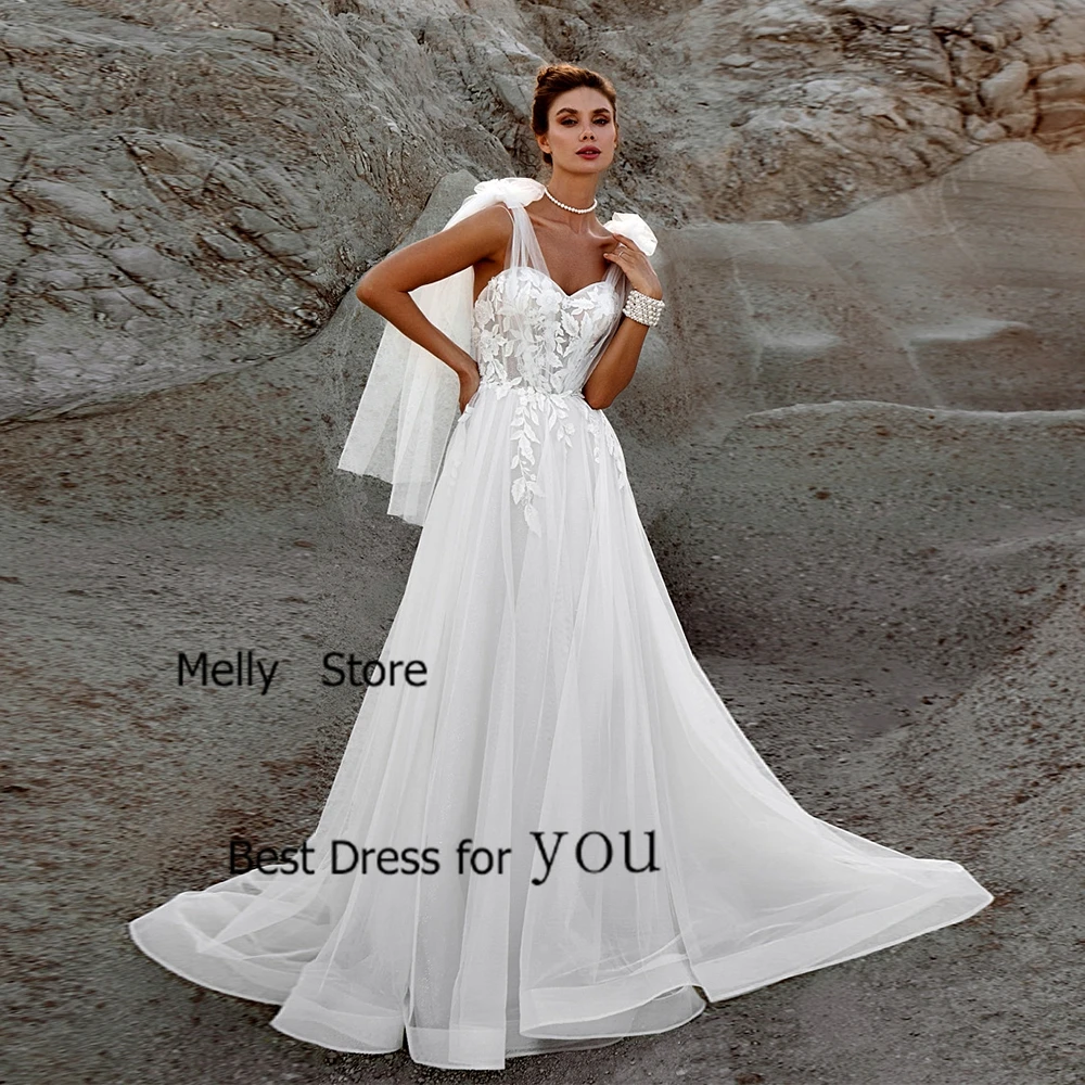 

Charming Strapless Wedding Dresses 2025 Summer Sleeveless New Court Train Soft Tulle Bridal Gowns A Line Vestido De Novia